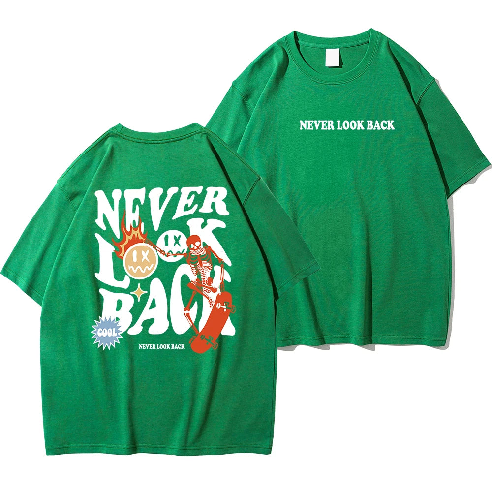 Never Look Back, Street Print Loose TShirt 