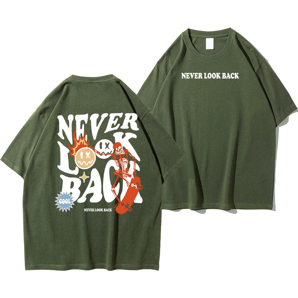 Never Look Back, Street Print Loose TShirt 