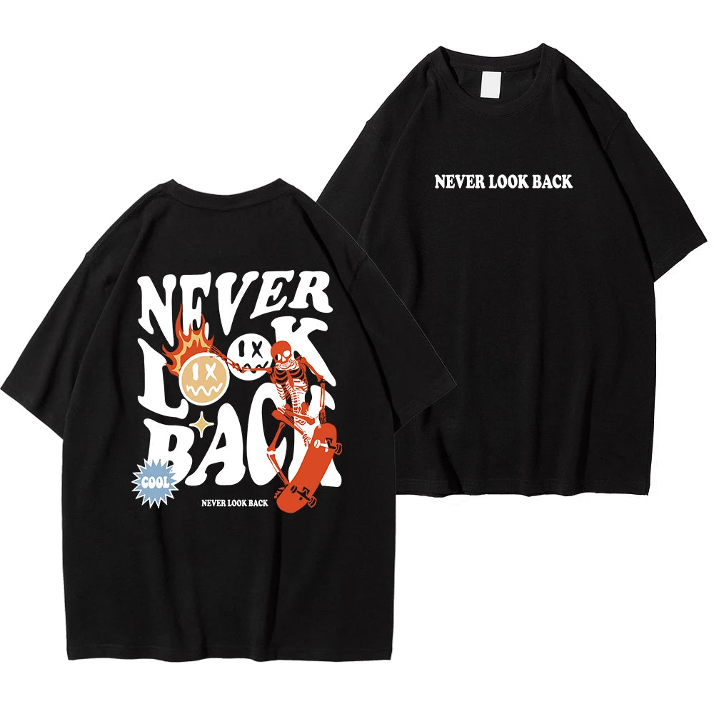 Never Look Back, Street Print Loose TShirt 