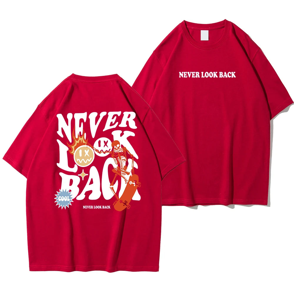 Never Look Back, Street Print Loose TShirt 