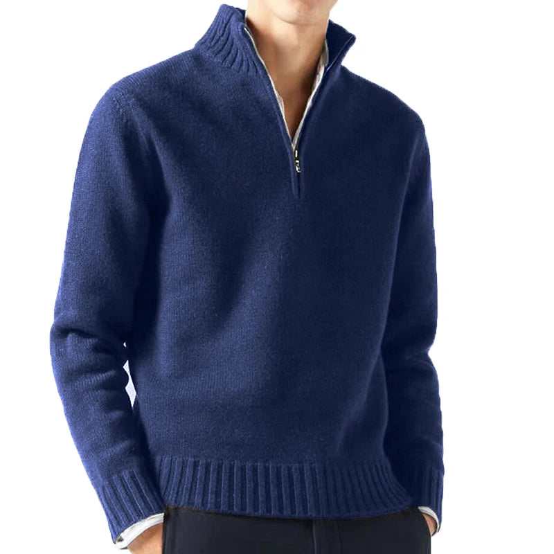 Men Turtleneck, Knitwear Pullovers Solid Color Long Sleeved Sweater 