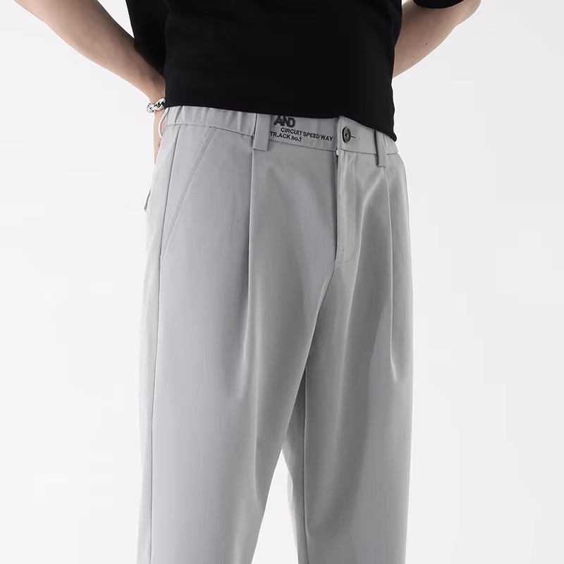 Ankle Length Pants Business Trousers Slim, Korean Black Suit Pants Luxury