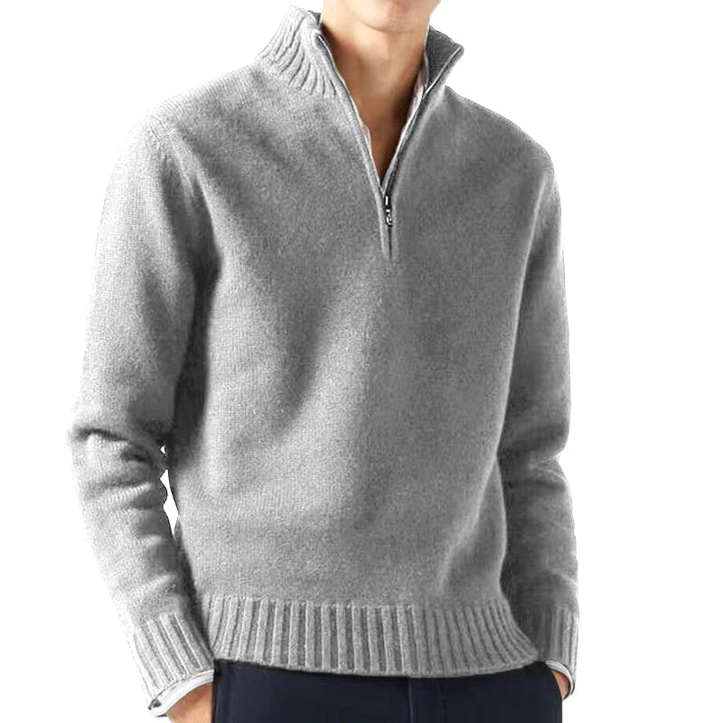 Men Turtleneck, Knitwear Pullovers Solid Color Long Sleeved Sweater 