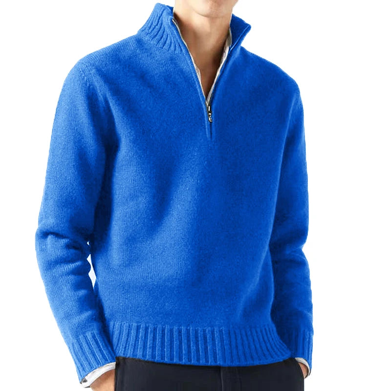 Men Turtleneck, Knitwear Pullovers Solid Color Long Sleeved Sweater 