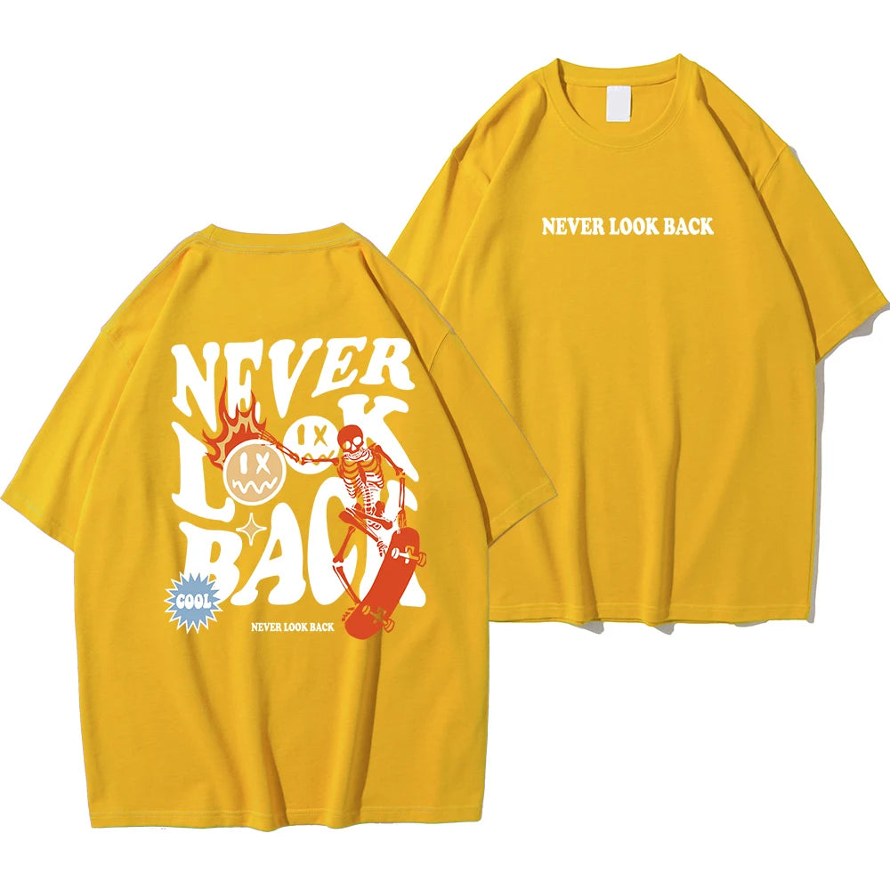 Never Look Back, Street Print Loose TShirt 