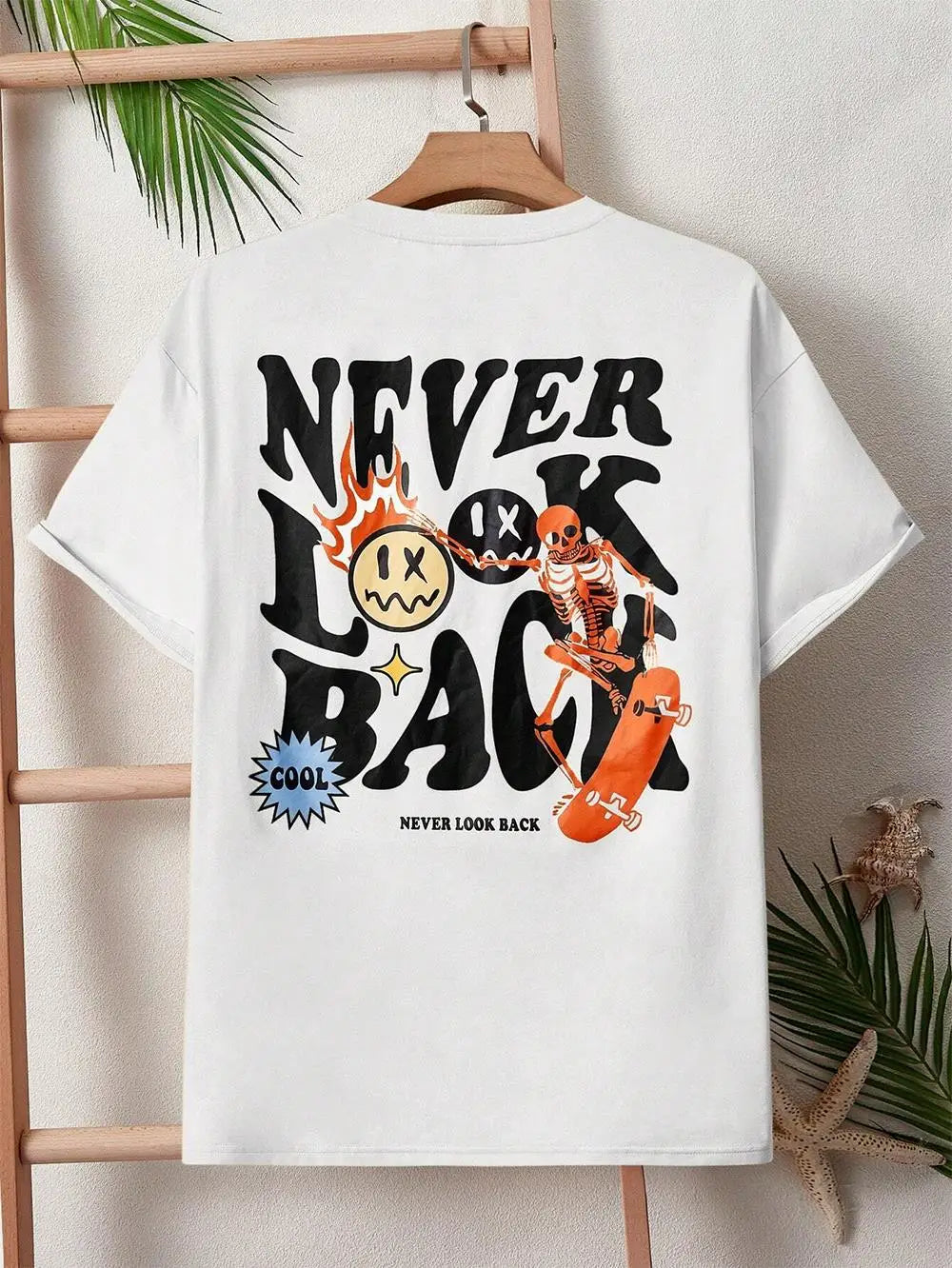 Never Look Back, Street Print Loose TShirt 