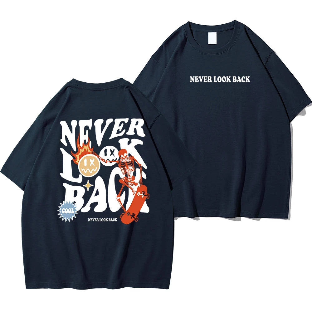 Never Look Back, Street Print Loose TShirt 