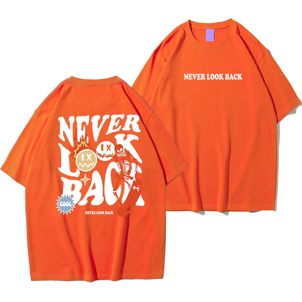 Never Look Back, Street Print Loose TShirt 