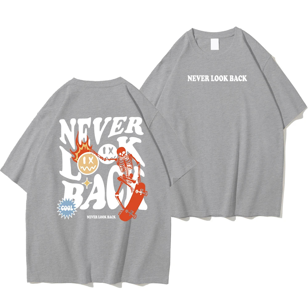 Never Look Back, Street Print Loose TShirt 