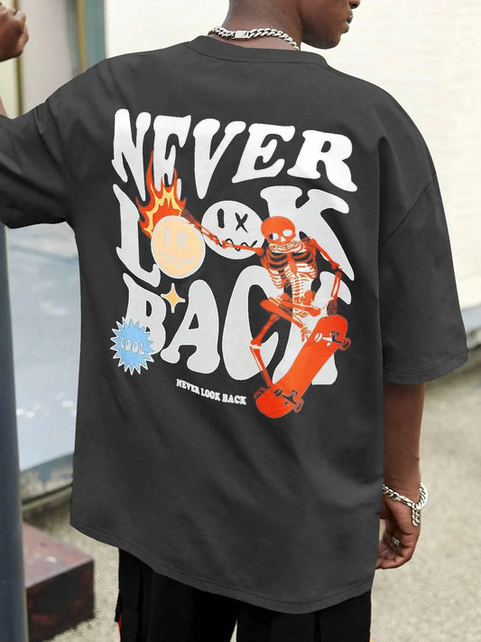 Never Look Back, Street Print Loose TShirt 