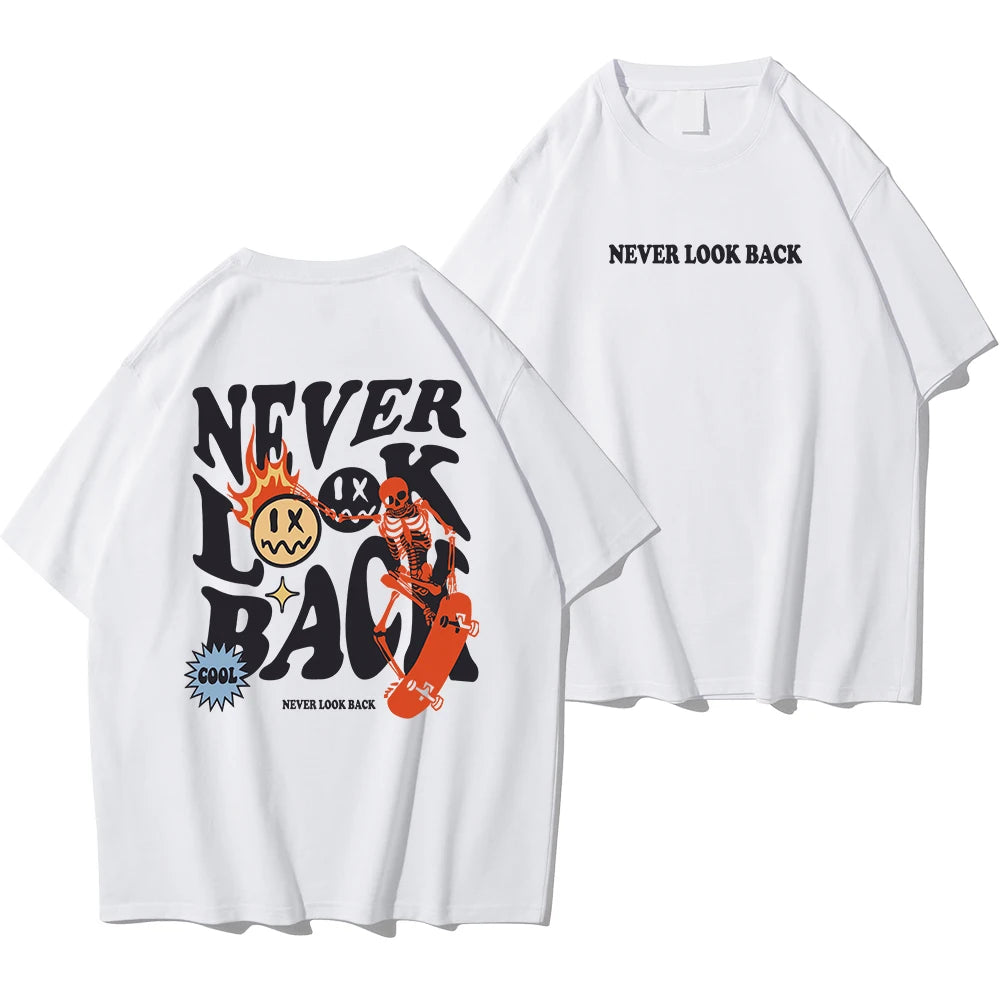 Never Look Back, Street Print Loose TShirt 